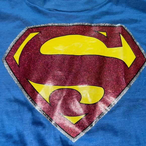 Vintage 70’s Superman Logo Iron On Transfer: Adult XL Blue T-Shirt - Picture 3 of 6